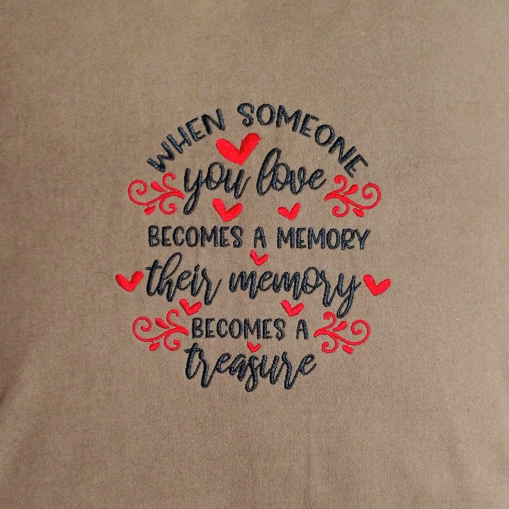 Machine Embroidered Hand Towel - Memory